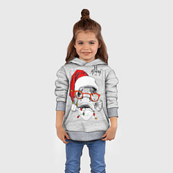 Толстовка-худи детская Be merry, fish with red glasses, цвет: 3D-меланж — фото 2