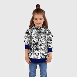 Толстовка-худи детская Городской пиксель камуфляж, цвет: 3D-синий — фото 2
