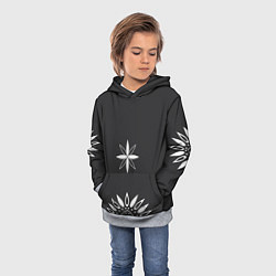 Толстовка-худи детская Черно-белый узор звезда, цвет: 3D-меланж — фото 2