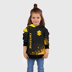 Толстовка-худи детская Suzuki - gold gradient: надпись, символ, цвет: 3D-черный — фото 2