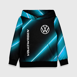 Толстовка-худи детская Volkswagen неоновые лампы, цвет: 3D-черный