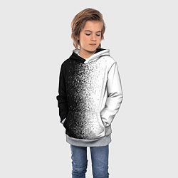 Толстовка-худи детская Брызги красок - Черно-белый, цвет: 3D-меланж — фото 2