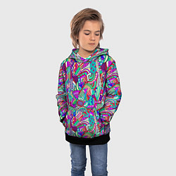 Толстовка-худи детская Лоскутный паттерн, цвет: 3D-черный — фото 2