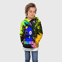 Толстовка-худи детская Rainbow Friends - Blue, цвет: 3D-белый — фото 2