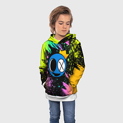 Толстовка-худи детская Rainbow Friends: Blue, цвет: 3D-белый — фото 2