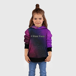 Толстовка-худи детская A Silent Voice gradient space, цвет: 3D-черный — фото 2
