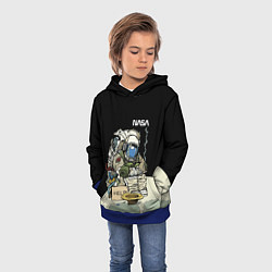 Толстовка-худи детская NASA - Help! Astronaut - Joke, цвет: 3D-синий — фото 2