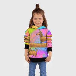 Толстовка-худи детская Очень-очень длинная такса, цвет: 3D-черный — фото 2