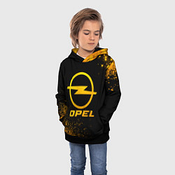 Толстовка-худи детская Opel - gold gradient, цвет: 3D-черный — фото 2