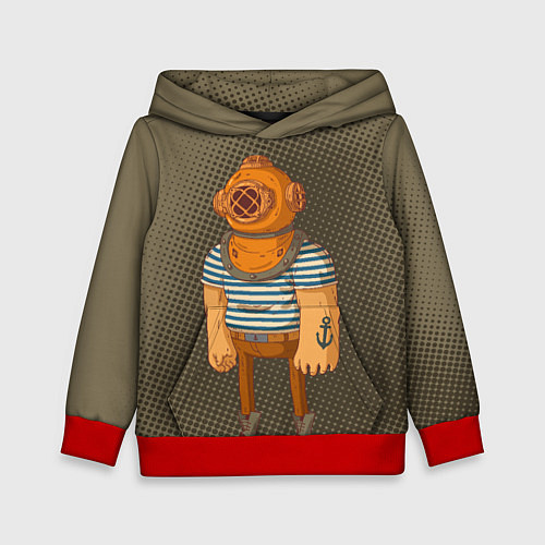 Детская толстовка Моряк-водолаз / 3D-Красный – фото 1