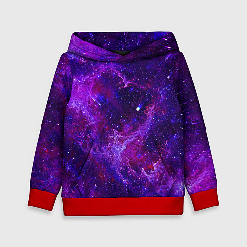 Детская толстовка Неоновый космос и звезды / 3D-Красный – фото 1