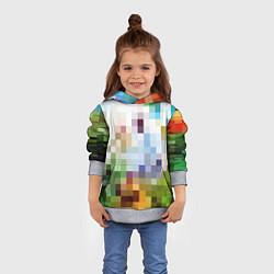 Толстовка-худи детская Пиксельная абстракция, цвет: 3D-меланж — фото 2