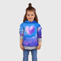 Толстовка-худи детская Облако в форме сердца, цвет: 3D-меланж — фото 2