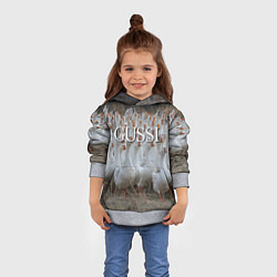 Толстовка-худи детская Стая гусей - Gussi, цвет: 3D-меланж — фото 2