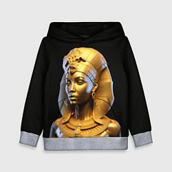 Толстовка-худи детская Нейросеть - золотая египетская богиня, цвет: 3D-меланж