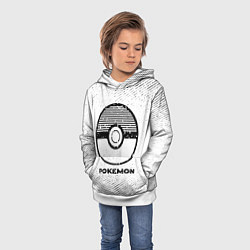 Толстовка-худи детская Pokemon с потертостями на светлом фоне, цвет: 3D-белый — фото 2