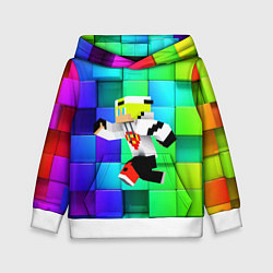 Толстовка-худи детская Minecraft - hero - video game, цвет: 3D-белый