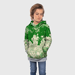 Толстовка-худи детская Абстракция в зелёных тонах, цвет: 3D-меланж — фото 2