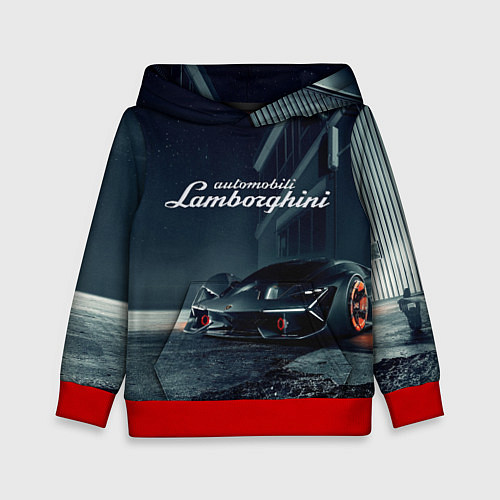 Детская толстовка Lamborghini - power - Italy / 3D-Красный – фото 1