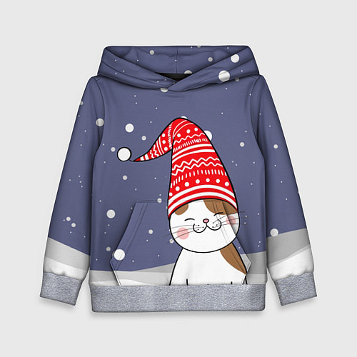 Детская толстовка Котик в шапке / 3D-Меланж – фото 1