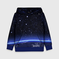 Толстовка-худи детская Земной горизонт, цвет: 3D-синий