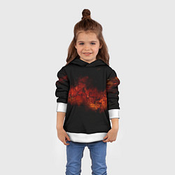 Толстовка-худи детская Абстрактные взрывы в космосе и красные звёзды, цвет: 3D-белый — фото 2