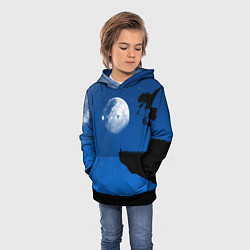 Толстовка-худи детская На краю пропасти под луной, цвет: 3D-черный — фото 2