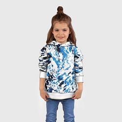 Толстовка-худи детская Взрыв гжели, цвет: 3D-белый — фото 2