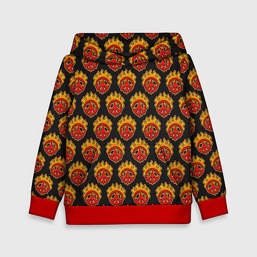 Детская толстовка Огненный знак мира / 3D-Красный – фото 1