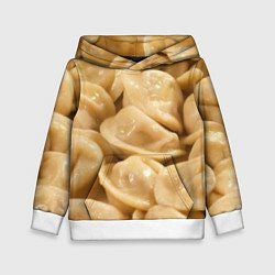 Толстовка-худи детская Пельмени, цвет: 3D-белый