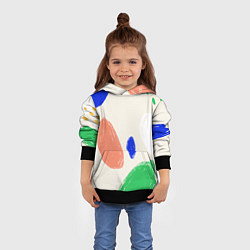 Толстовка-худи детская Разноцветные пятна, цвет: 3D-черный — фото 2