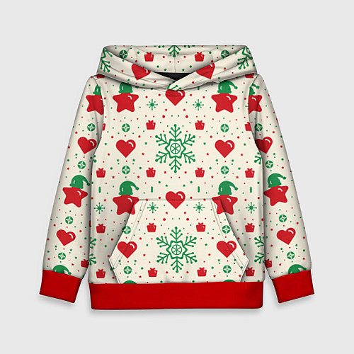 Детская толстовка Love new year / 3D-Красный – фото 1