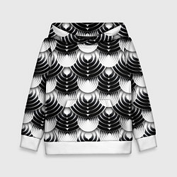 Толстовка-худи детская Полосатые круги, цвет: 3D-белый