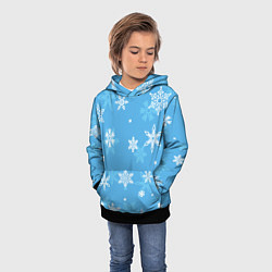 Толстовка-худи детская Голубой снегопад, цвет: 3D-черный — фото 2