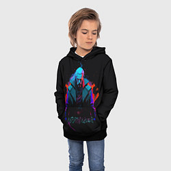 Толстовка-худи детская Witcher in neon style, цвет: 3D-черный — фото 2