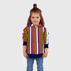 Толстовка-худи детская Полосы триколор георгиевская лента, цвет: 3D-синий — фото 2