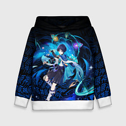 Толстовка-худи детская Странник - Скарамучча, цвет: 3D-белый