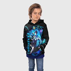 Толстовка-худи детская Скарамуш - геншин импакт, цвет: 3D-синий — фото 2