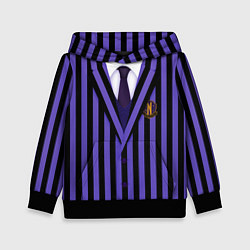 Толстовка-худи детская Школьники Невермор: фиолетовая форма, цвет: 3D-черный