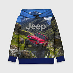 Толстовка-худи детская Chrysler Jeep Wrangler Rubicon - горы, цвет: 3D-синий