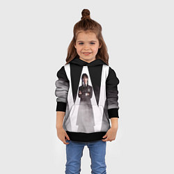 Толстовка-худи детская W wednesday addams, цвет: 3D-черный — фото 2