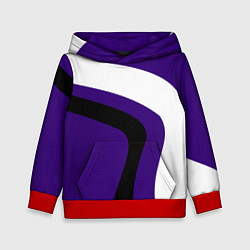 Толстовка-худи детская Белые и чёрные полосы, цвет: 3D-красный