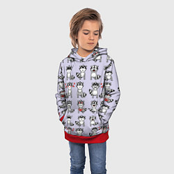 Толстовка-худи детская Забавные еноты, цвет: 3D-красный — фото 2