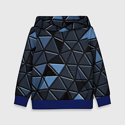 Толстовка-худи детская Серые треугольники, цвет: 3D-синий