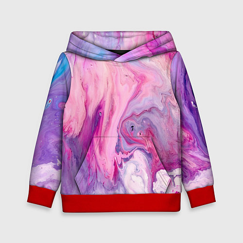 Детская толстовка Разлитая смешанная краска / 3D-Красный – фото 1
