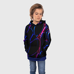 Толстовка-худи детская Синне красный фон, цвет: 3D-синий — фото 2