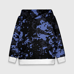 Толстовка-худи детская Тёмно-синий камуфляж, цвет: 3D-белый