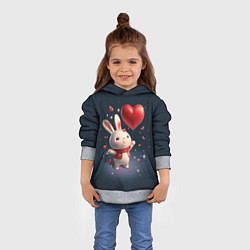Толстовка-худи детская Кролик с шариком, цвет: 3D-меланж — фото 2
