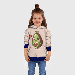 Толстовка-худи детская Влюбленный авокадо - парные, цвет: 3D-синий — фото 2