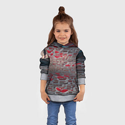 Толстовка-худи детская Любовная абстракция, цвет: 3D-меланж — фото 2